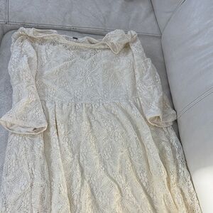 Free People Cream Lace Formal Dress